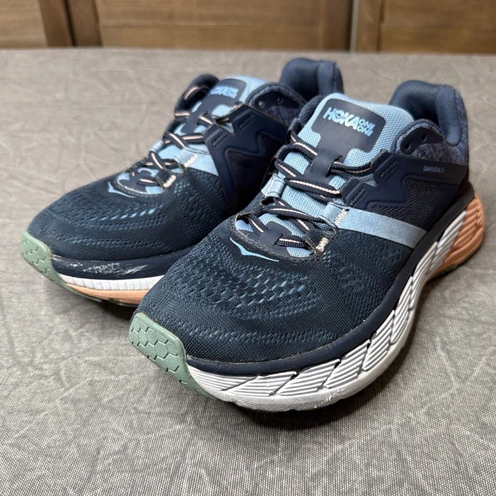 Hoka One One Running Shoes Womens 7.5 Gaviota 2 Midnight Navy Pink 1099630